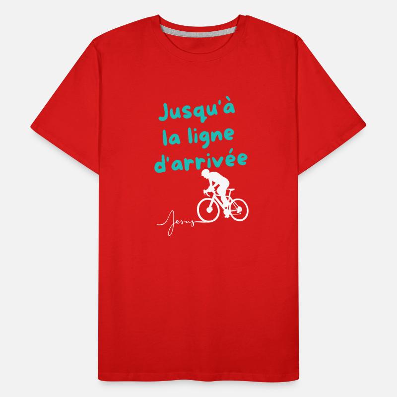 Persévérance Jusqu'à la Ligne d'Arrivée T-shirt bio Premium Homme