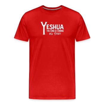 Jeschua Der König Kommt Illustration - Männer Premium Bio T-Shirt - Rot - Vorne - Damien (186cm)