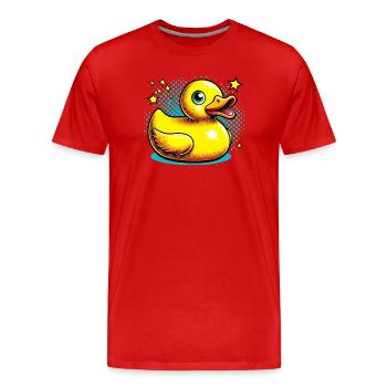 Caneton Canard Canard - T-shirt bio Premium Homme - rouge - Devant - Damien (186cm)