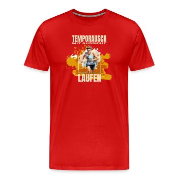 Temporausch mit Aussicht - Männer Premium Bio T-Shirt - Rot - Vorne - Damien (186cm)