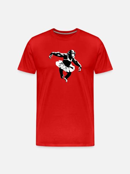 Dancing Chimpanzee - Men's Premium Organic T-Shirt - red