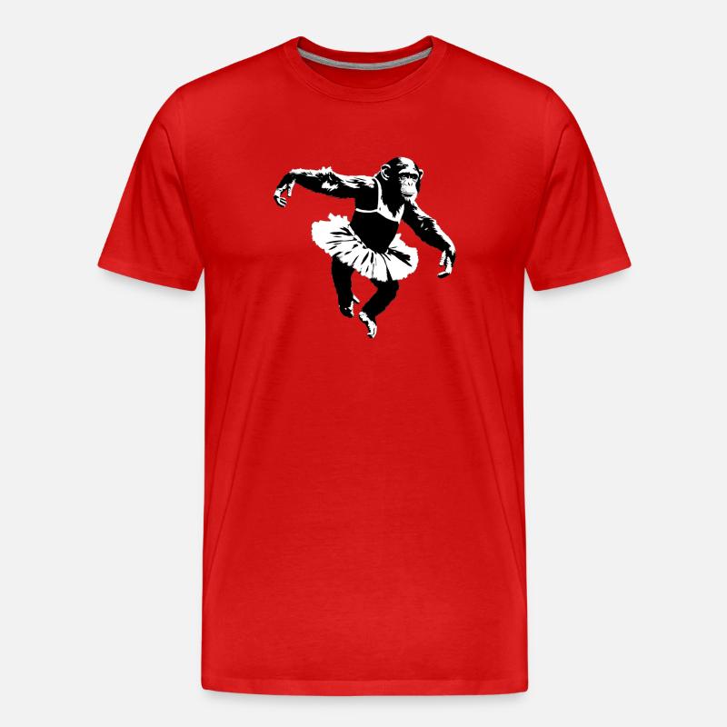 Tanzender Schimpanse - Männer Premium Bio T-Shirt - Rot