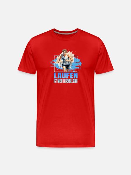 Laufen ist mein Lebenselixier - Männer Premium Bio T-Shirt - Rot