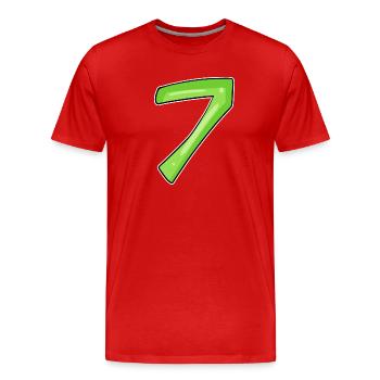 7 - sept verts - T-shirt bio Premium Homme - rouge - Devant - Damien (186cm)