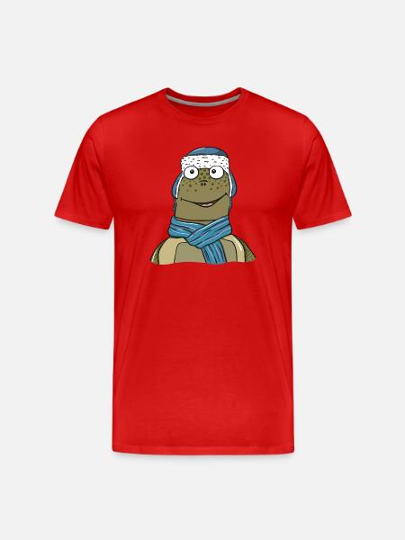 Turtle in winter - Men's Premium Organic T-Shirt - red