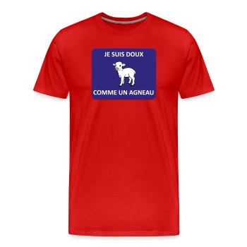 Gentle as a lamb - Men's Premium Organic T-Shirt - red - Front - Damien (186cm)