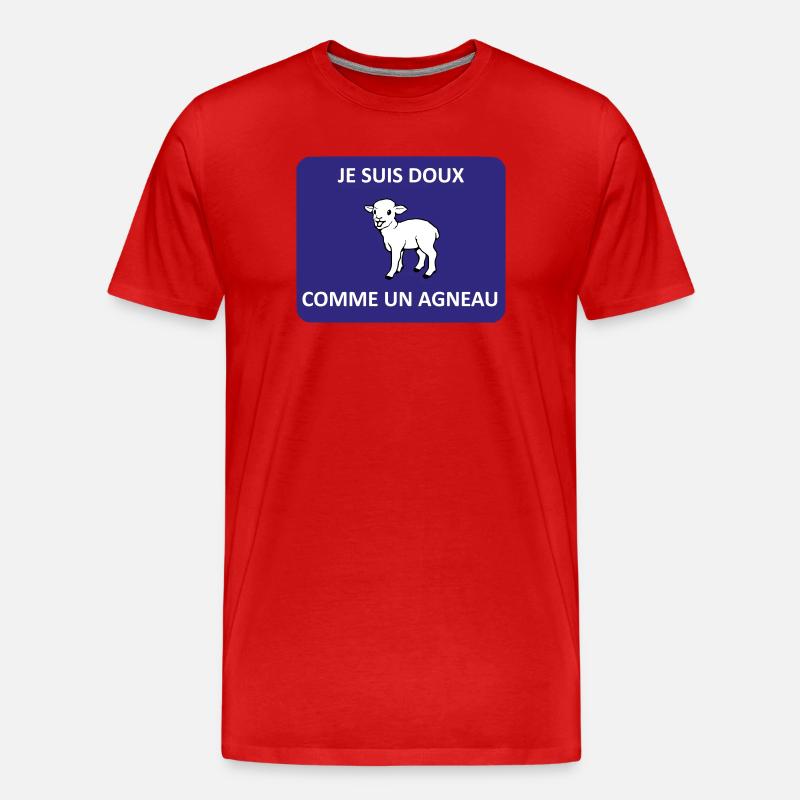 Sanft wie ein Lamm - Männer Premium Bio T-Shirt - Rot