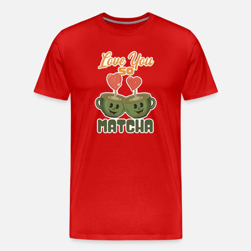 Love You So Matcha - Männer Premium Bio T-Shirt - Rot