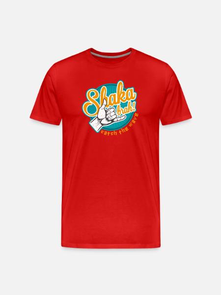 Shaka brah catch the wave - Men's Premium Organic T-Shirt - red