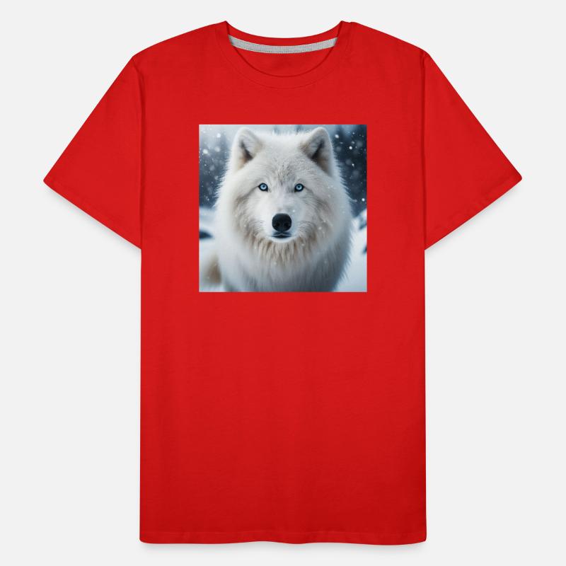 Arktischer Wolf Männer Premium Bio T-Shirt