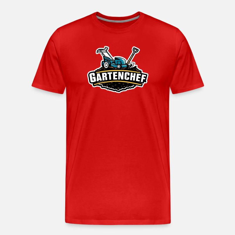 Gartenarbeit Gartenchef - Männer Premium Bio T-Shirt - Rot