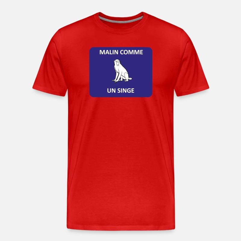 Clever wie ein Affe - Männer Premium Bio T-Shirt - Rot