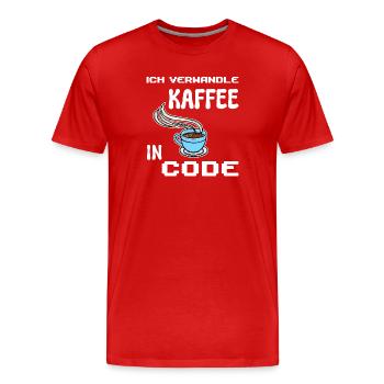 Developer Computerfreak Statement Coden Skripting - Männer Premium Bio T-Shirt - Rot - Vorne - Damien (186cm)