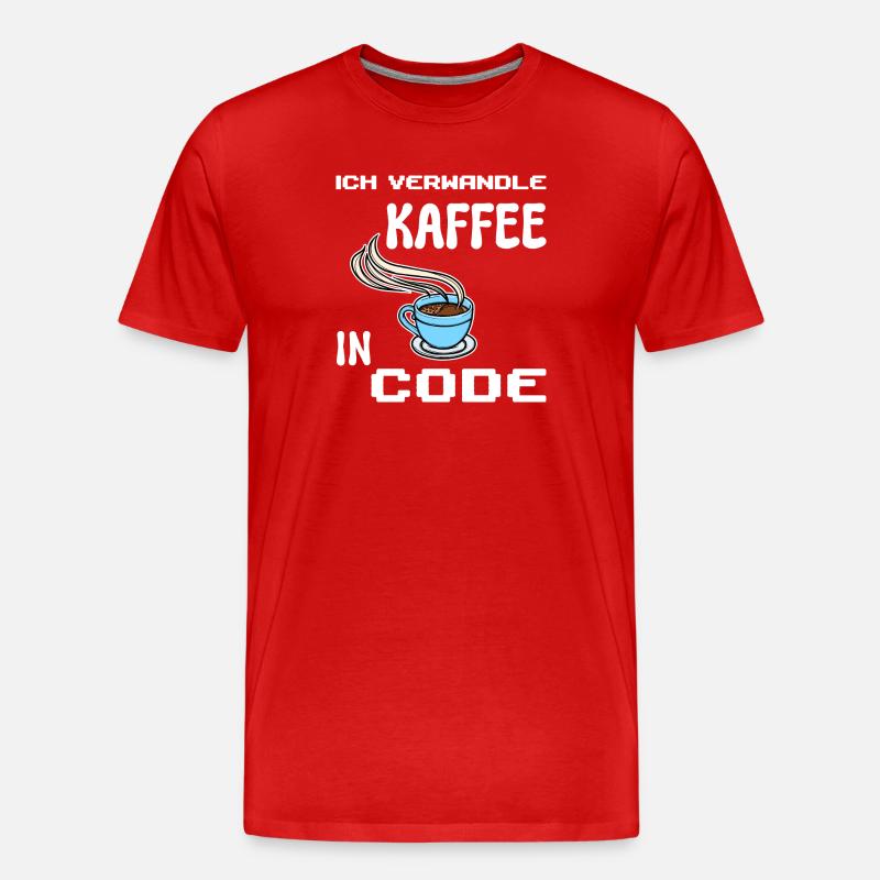 Developer Computerfreak Statement Coden Skripting - Männer Premium Bio T-Shirt - Rot