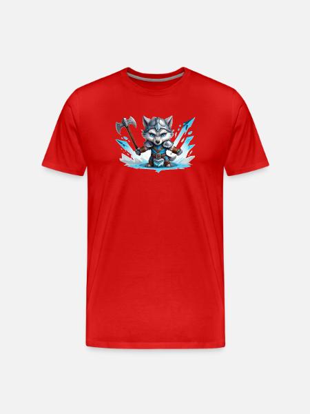 Viking Wolf Warrior - Men's Premium Organic T-Shirt - red
