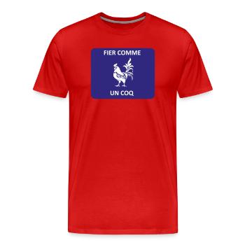 Stolz wie ein Hahn - Männer Premium Bio T-Shirt - Rot - Vorne - Damien (186cm)