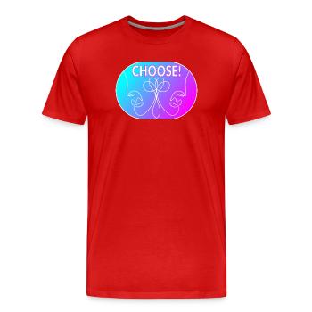 Strichzeichnung - Wählen Sie - Männer Premium Bio T-Shirt - Rot - Vorne - Damien (186cm)