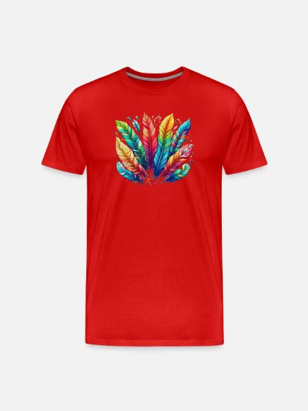 Feather Feather Pen Pens - Men's Premium Organic T-Shirt - red