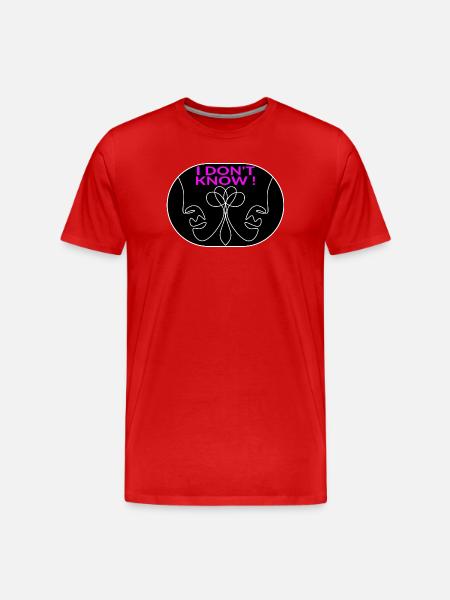 Line Art Face - UNCLEAR - Men's Premium Organic T-Shirt - red