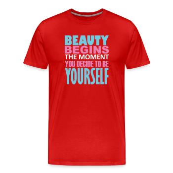 Citation pour transgenre - T-shirt bio Premium Homme - rouge - Devant - Damien (186cm)
