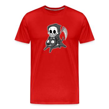 Faucheuse Motif Wildcat - T-shirt bio Premium Homme - rouge - Devant - Damien (186cm)