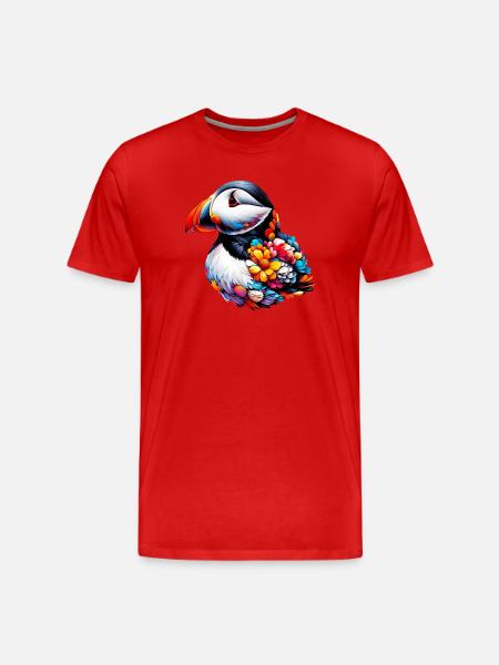 Puffin - Men's Premium Organic T-Shirt - red