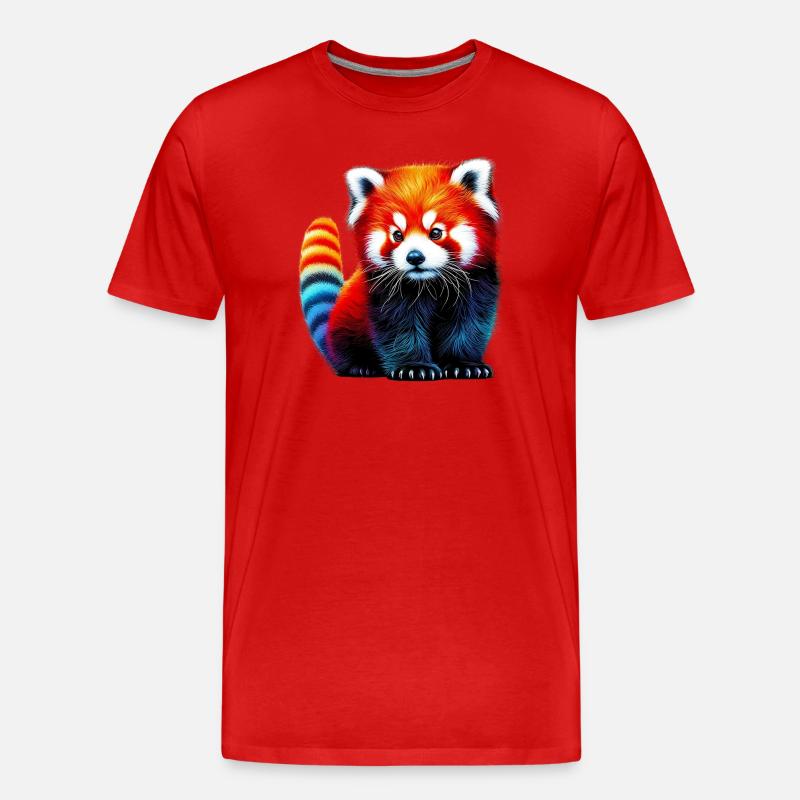 Kleiner Panda - Männer Premium Bio T-Shirt - Rot