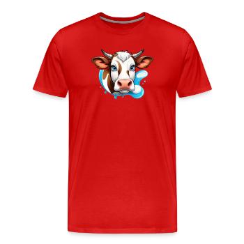 Alpine Cow Charm - Männer Premium Bio T-Shirt - Rot - Vorne - Damien (186cm)