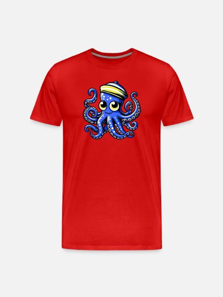 Octopus - Men's Premium Organic T-Shirt - red