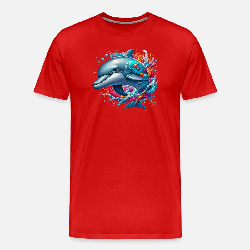 Delfin - Männer Premium Bio T-Shirt - Rot