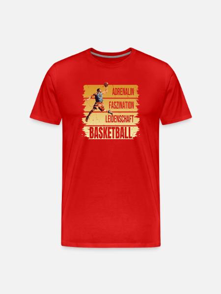 Adrenalin - Faszination - Leidenschaft -Basketball - Männer Premium Bio T-Shirt - Rot