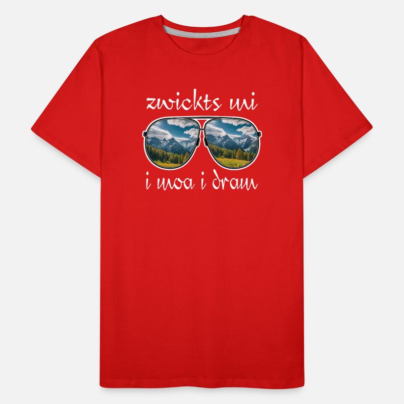 zwickts mi i moa i dram, dialecte, randonnée, montagnes T-shirt bio Premium Homme