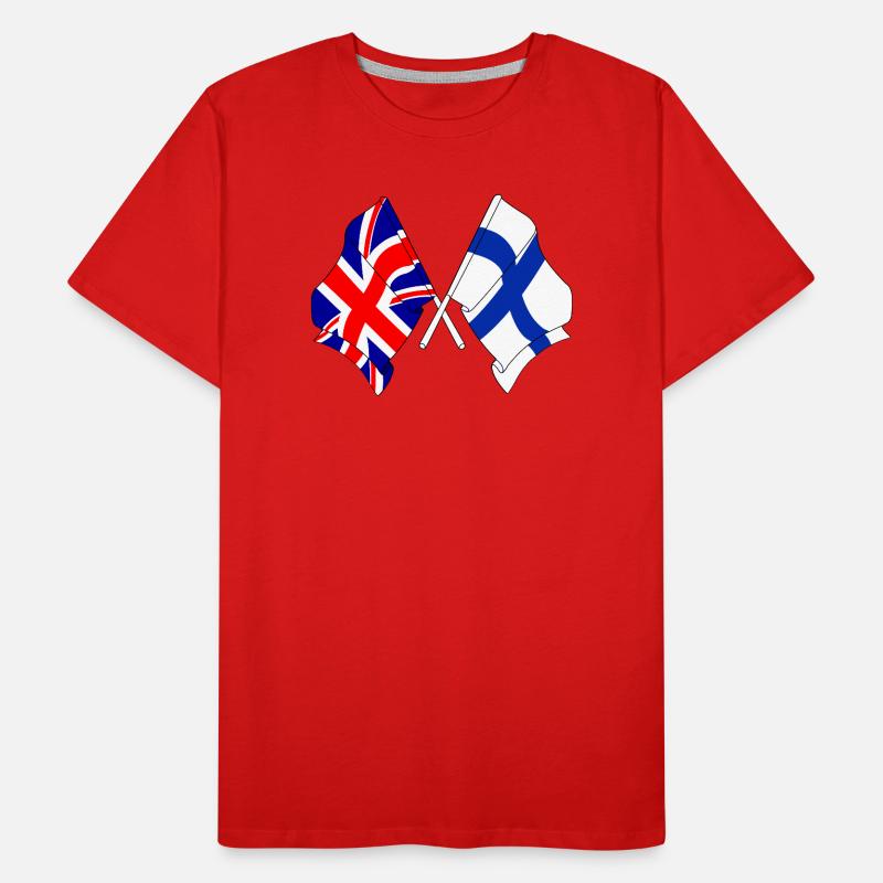 Drapeau Angleterre, drapeau Finlande T-shirt bio Premium Homme