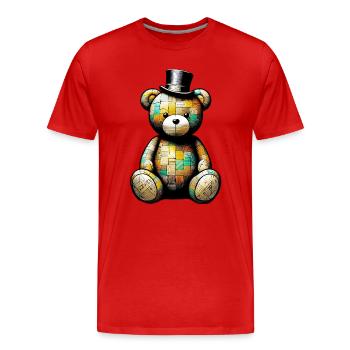 Teddy Bear Teddy Bear Top Hat - Men's Premium Organic T-Shirt - red - Front - Damien (186cm)