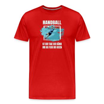 Handball - Männer Premium Bio T-Shirt - Rot - Vorne - Damien (186cm)