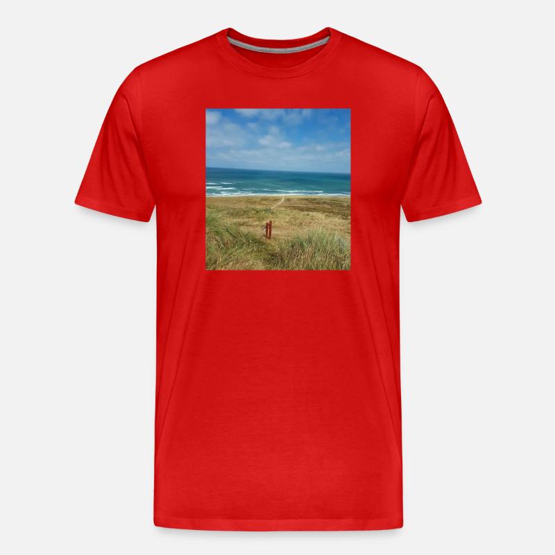 JensJensen - Männer Premium Bio T-Shirt - Rot