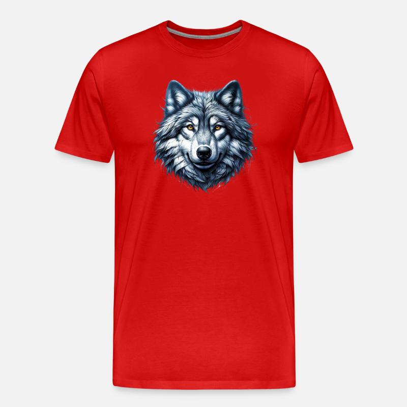 Wolf - Männer Premium Bio T-Shirt - Rot