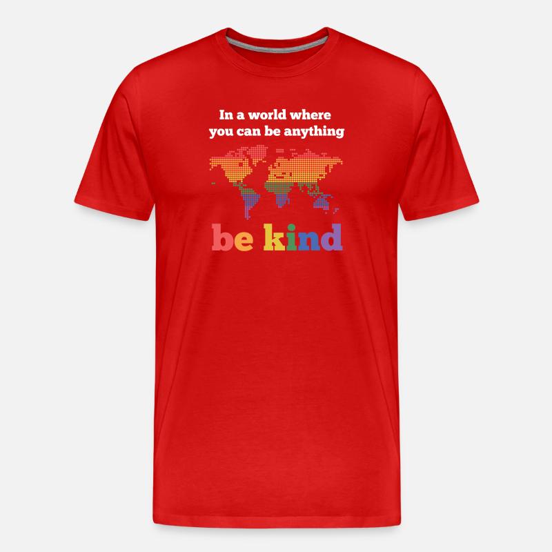 LGBTQ-Pride-Monat - Sei freundlich - Männer Premium Bio T-Shirt - Rot