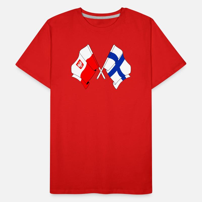 Drapeau de la Pologne et drapeau de la Finlande T-shirt bio Premium Homme