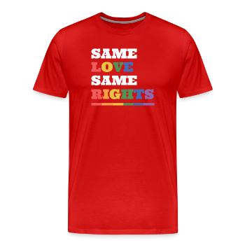 LGBTQ Pride Month - Gleiche Liebe, gleiche Rechte - Männer Premium Bio T-Shirt - Rot - Vorne - Damien (186cm)