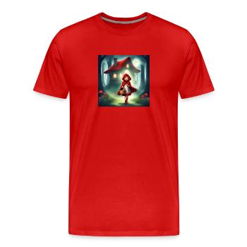 le petit chaperon rouge, conte merveilleux - T-shirt bio Premium Homme - rouge - Devant - Damien (186cm)
