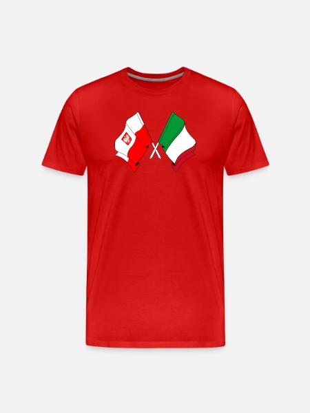 Flag Poland, flag Italy - Men's Premium Organic T-Shirt - red