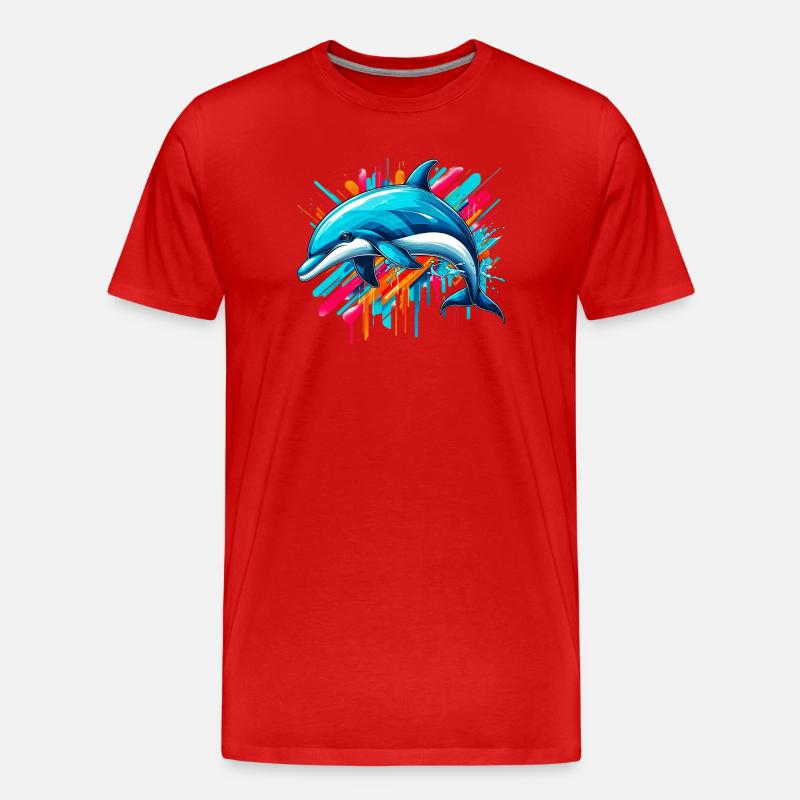 Delfin - Männer Premium Bio T-Shirt - Rot