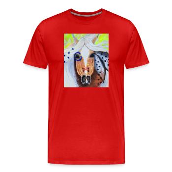 Free Spirit - Wildpferd - Männer Premium Bio T-Shirt - Rot - Vorne - Damien (186cm)