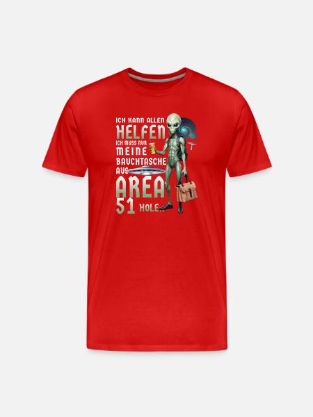 Funny Alien - Men's Premium Organic T-Shirt - red
