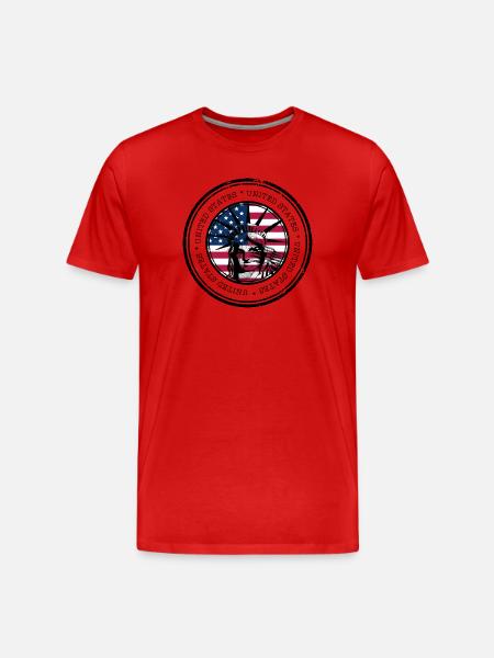 Liberty Flag Circle - Men's Premium Organic T-Shirt - red
