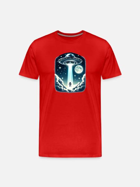 UFO abduction - Men's Premium Organic T-Shirt - red