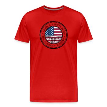 Flaggenlinie Capitol Circle - Männer Premium Bio T-Shirt - Rot - Vorne - Damien (186cm)