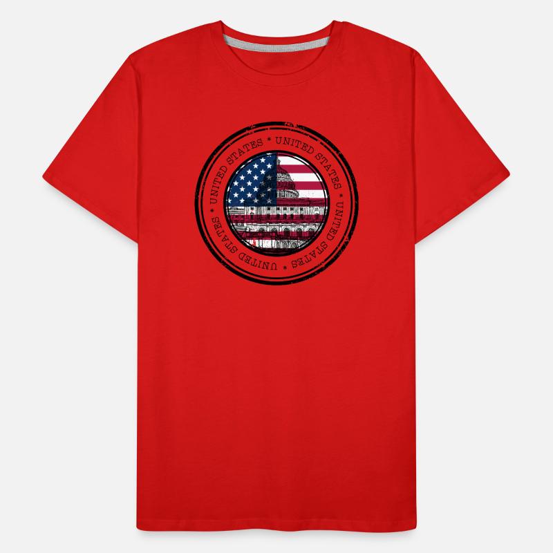Capitol Flag Circle Emblem Men's Premium Organic T-Shirt