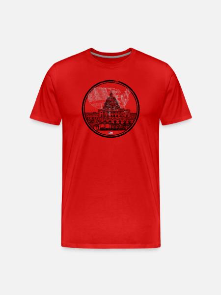 Patriotic USA Capitol Map - Men's Premium Organic T-Shirt - red